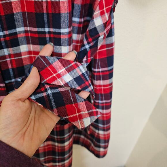 Draper James Sz14 Blue Red White Plaids Shirt Dress w belt. Artzy. Soft. Spring - Picture 11 of 11